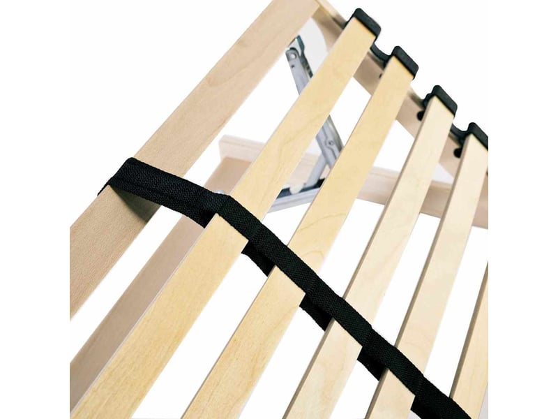  Lit simple- lit adulte -  sommier à lattes marron 80 x 190 cm bois de hêtre massif  - Conforama C