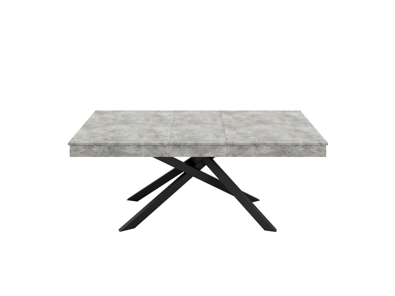 Table à manger extensible 140180 x 80 x 76 cm, 6 à 8 personnes, mdf gris et pieds métal Fay Lum - Conforama W