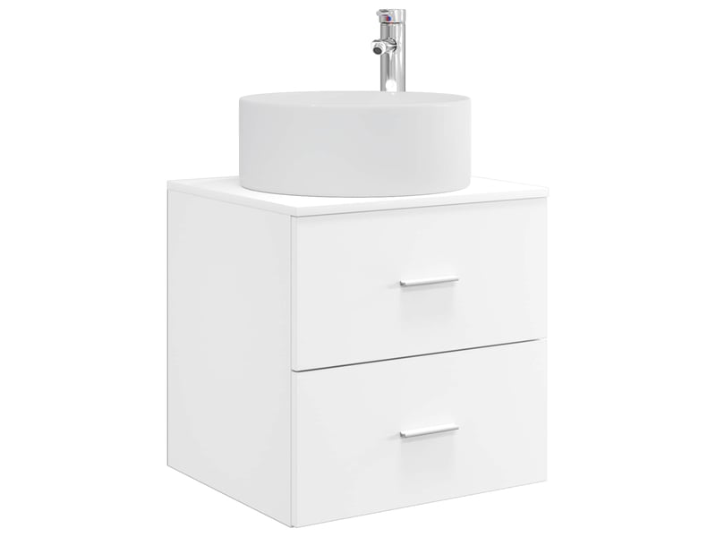  Vanité de lavabo mural, meuble de rangement blanc 49.5x44.5x65.5 cm  - Conforama A