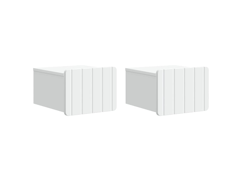  Table de chevet - cabinet de chevet - table de nuit mural 2 pc blanc 33 x 34,5 x 24 cm  - Conforama A
