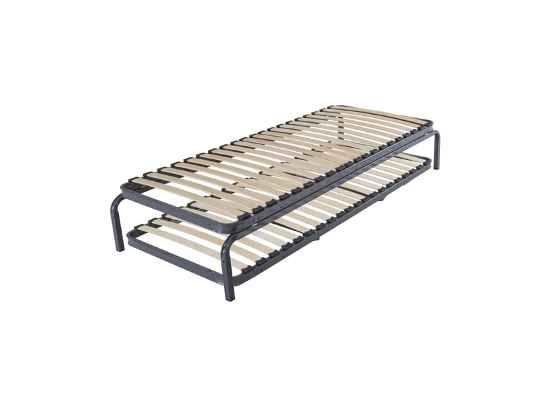  Sommier à lattes gigogne 2x90x190 cm gris foncé - gigna  - Conforama C