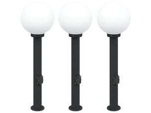 Lot de 3 borne lumineuse avec sortie 80 cm noir ip44