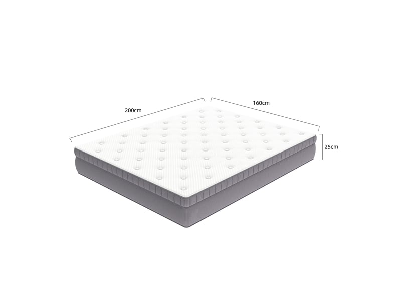  Matelas 160 × 200 cm 7 zones en mousse et ressorts, soutien renforcé, blanc ancien  - Conforama D