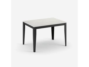 Table de salle à manger extensible avec pieds noirs 156316x90 moon - blanc
