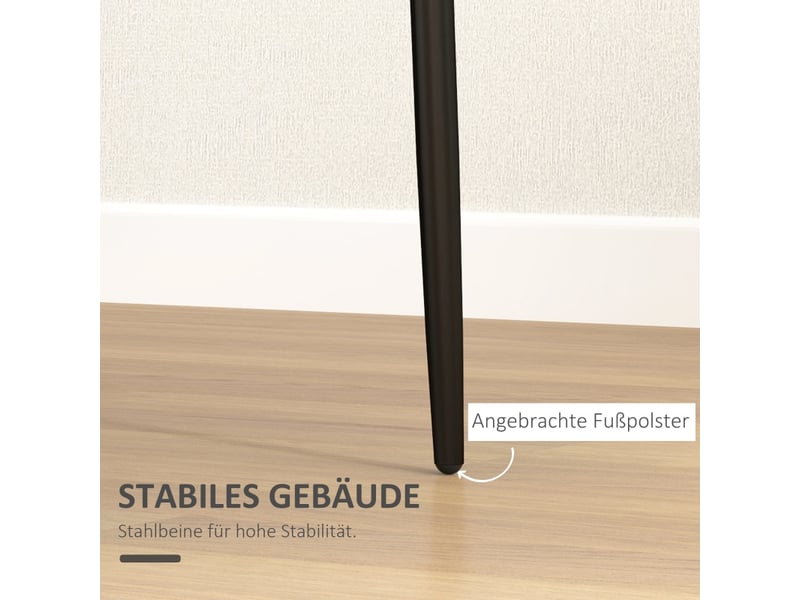  Lot de 4 chaises de salle à manger en tissu sans accoudoirs, pieds métal noir - style moderne  - Conforama D