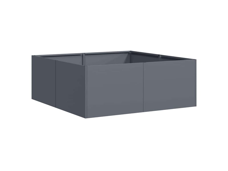  Jardinière - bac à fleurs anthracite 80x80x30 cm acier  - Conforama A