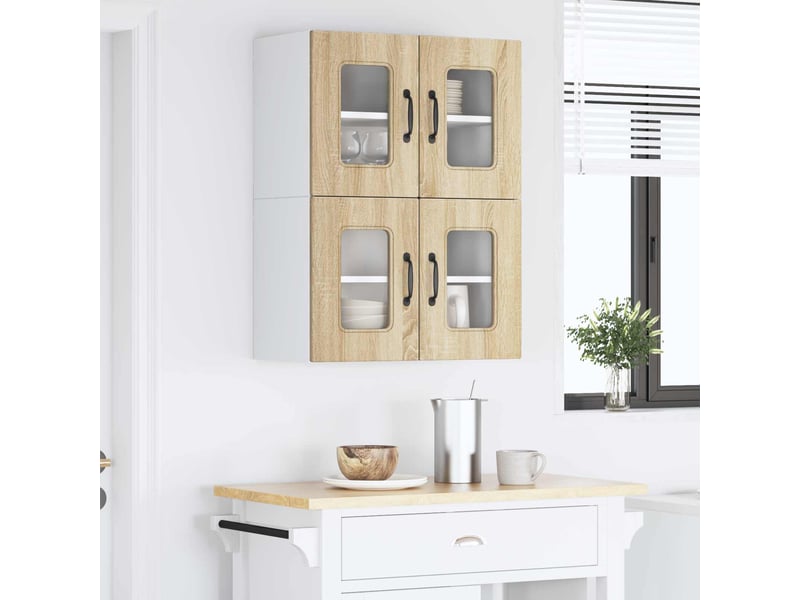  Meuble mural de cuisine | armoire de cuisine 2 pcs chêne sonoma shl3201  - Conforama D