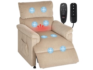 Fauteuil relax électrique  HOMCOM Velours côtelé marron
