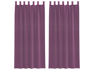 Lot de 2 rideaux en voile, voilages avec boucles violet 140x225 cm cf44338
