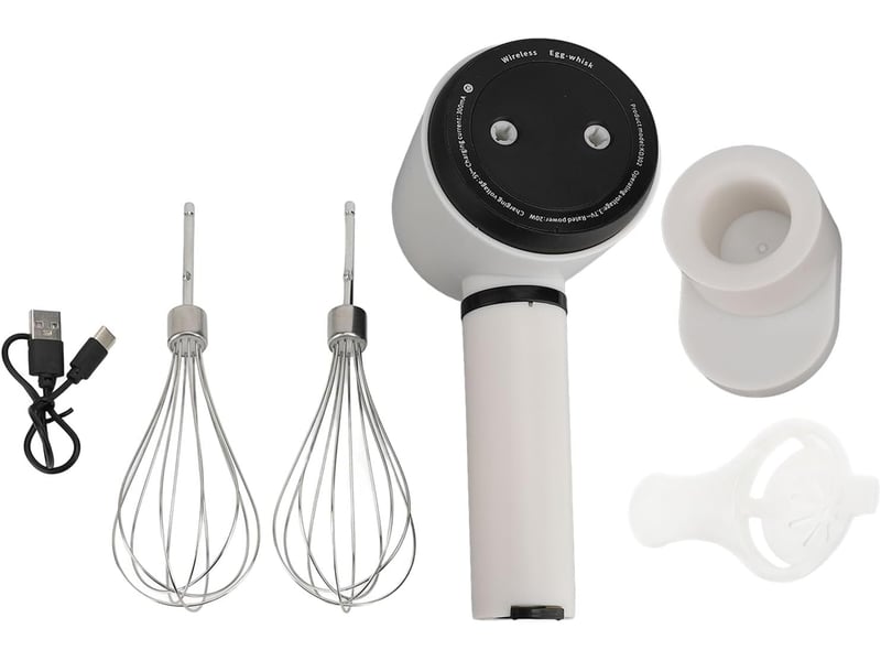  Batteur à main sans fil à double tête – fouet électrique en acier inoxydable rechargeable par usb pour la cuisson, le mélange de cuisine no - Conforama D