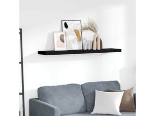 Étagère flottante, étagère murale noir 120x23,5x3,8 cm mdf cf42316