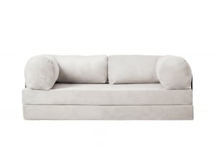 Canapé droit compressé convertible CASANOVA  3 places Velours côtelé Beige