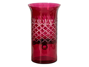 Photophore design en verre vera 34cm rose