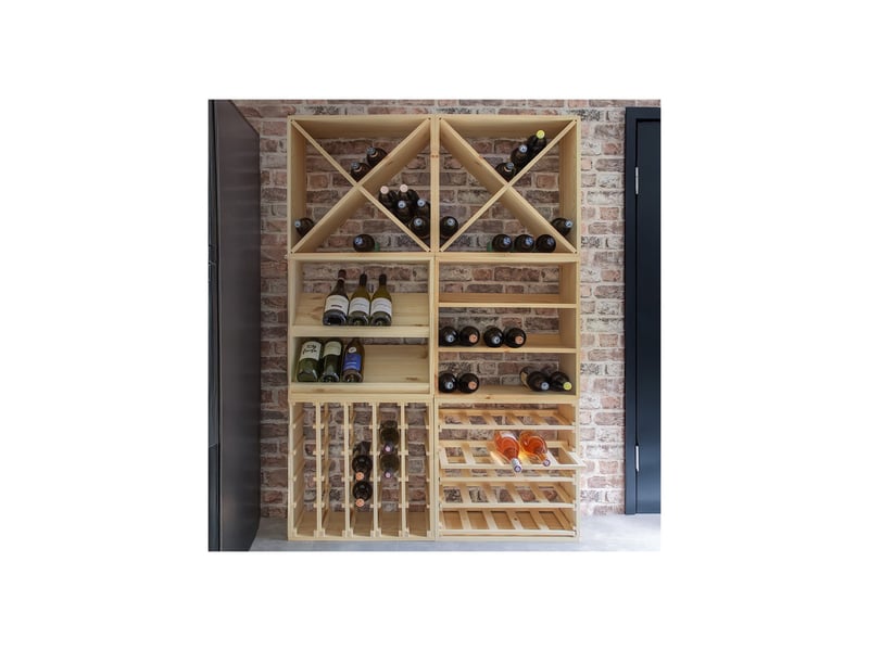  Range-bouteilles 25 bouteilles en bois 53 x 25 x 53 cm 62851 - Conforama E