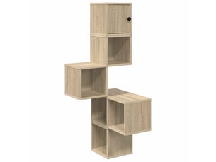 Étagère d'angle flottante, étagère murale chêne sonoma 48 x 48 x 120 cm cf41399