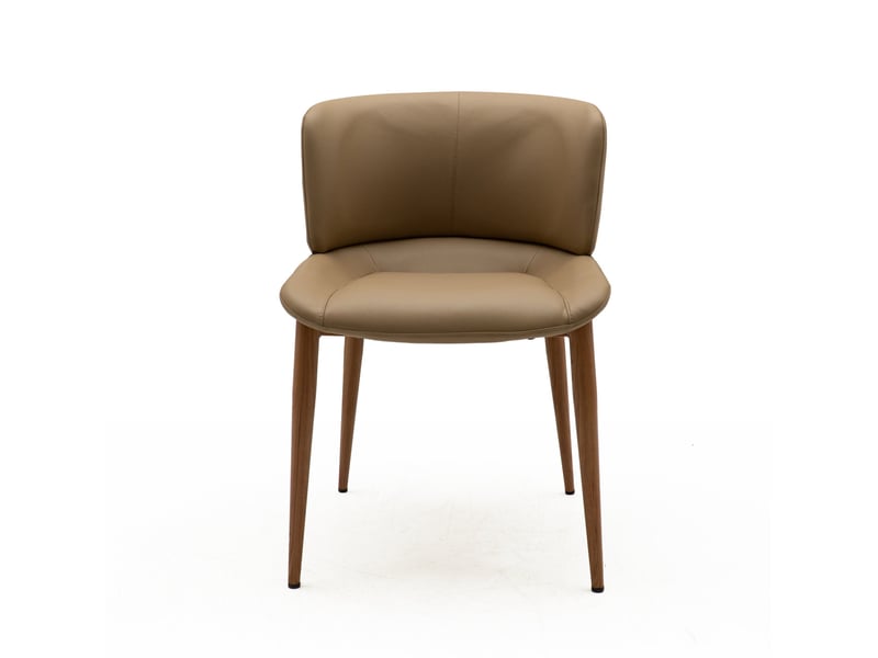  Lot de 4 chaises rembourrées en similicuir couleur vison  - Conforama D