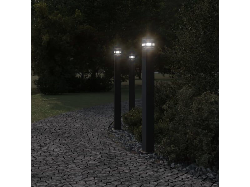  Lampadaire d'extérieur 110 cm aluminium noir 02_0042506  - Conforama C