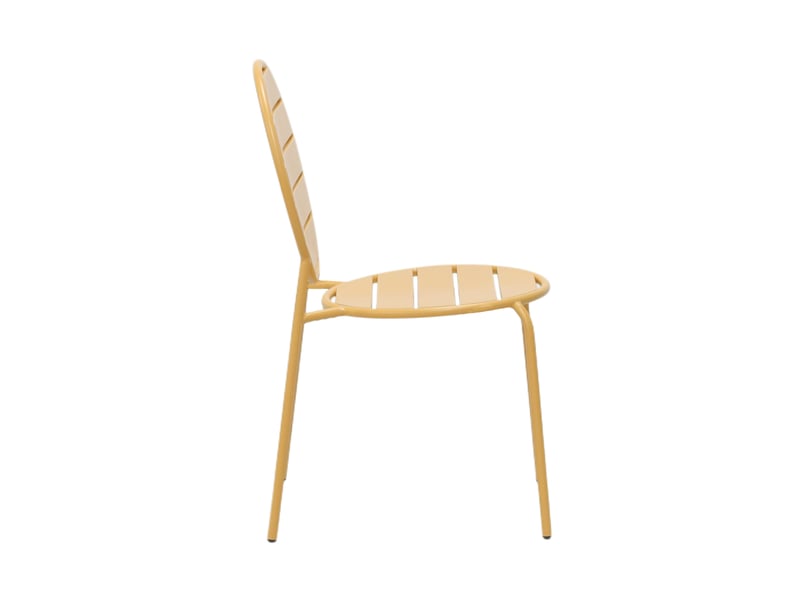 Lot de 2 chaises de jardin dossier rond en métal moutarde - baca - Conforama C
