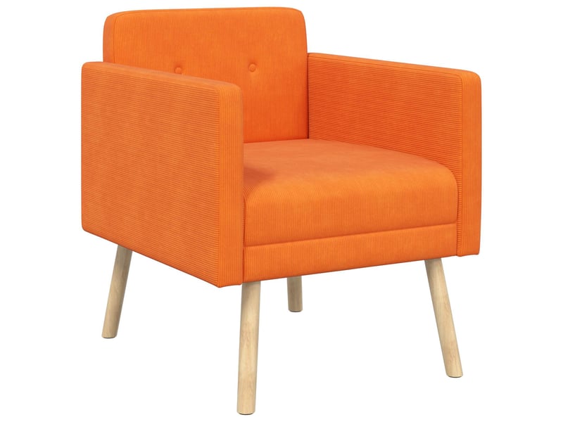  Vidaxl chaise d'appoint orange tissu en velours côtelé  - Conforama A