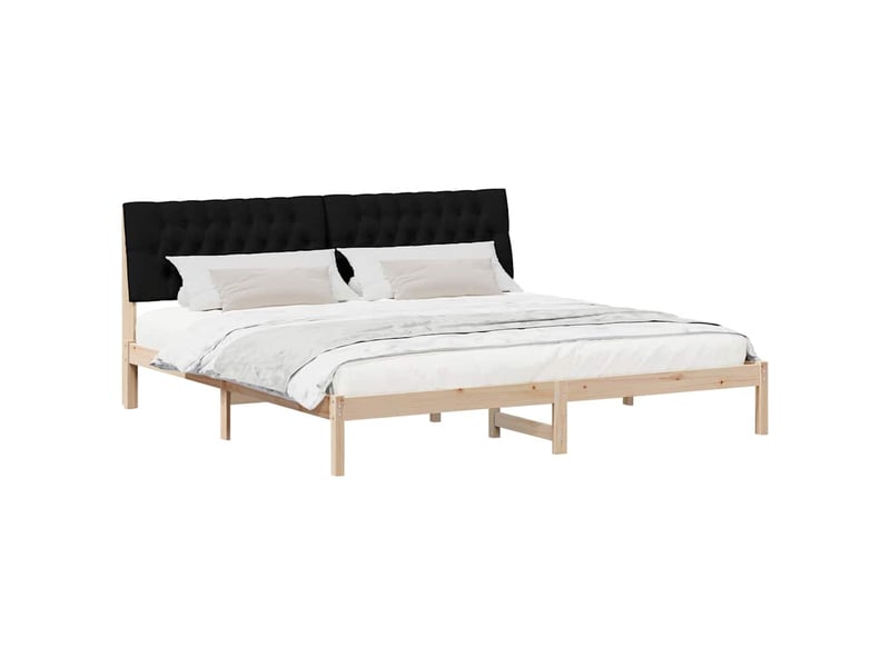 Lit double- lit adulte - cadre de lit avec tête de lit rembourrée marron 200 x 200 cm - Conforama B
