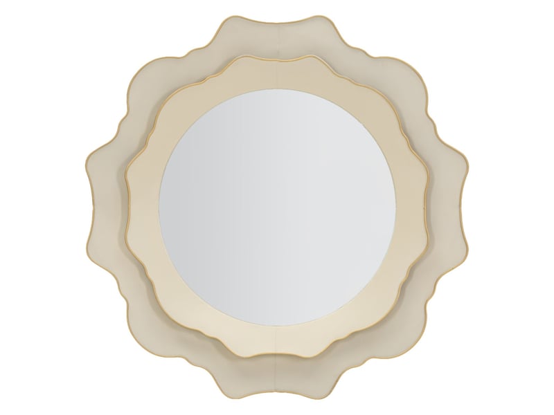  Miroir mural festonné nuvola 95cm crème &amp; gris  - Conforama A