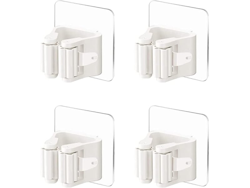  4 pièces porte-balai mural auto-adhésif porte vadrouille accroche balai sans perçage pince à balai supports de balai de vadrouille, blanc CSLJY-LIEN0002534CSLJY - Conforama A