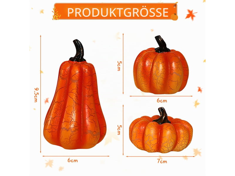  Lot de 3 guirlandes lumineuses citrouilles halloween à led, décoration d’automne  - Conforama E