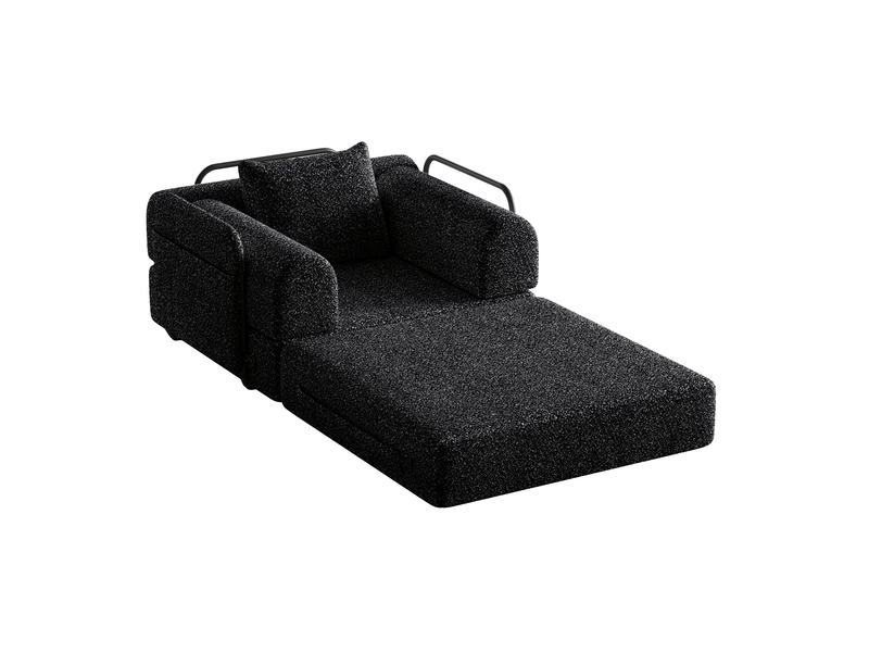 Canapé-lit modulable 1 place 69,8 x 91,4 x 94 cm – noir – rangement d'accoudoir et couchage  - Conforama D