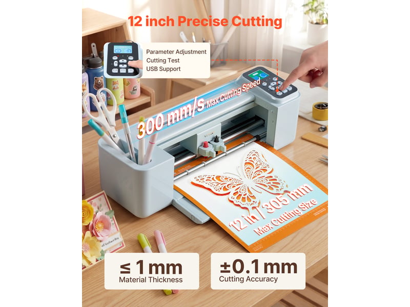 Vevor machine de découpe vinyle de bureau capacité maximale 305 mm scrapbooking  - Conforama B