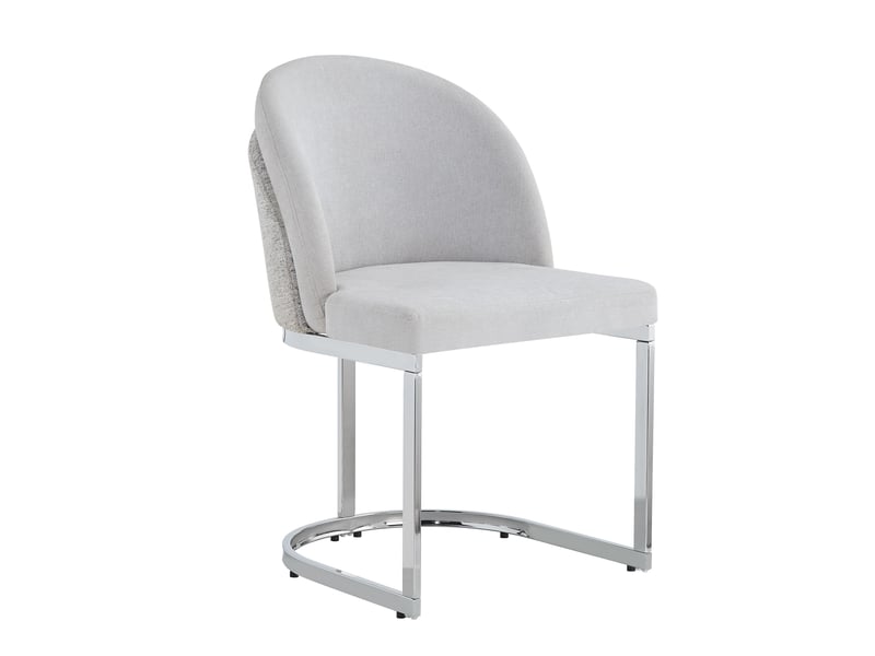  Lot de 6 chaises de salle à manger en tissu chenille gris clair et argenté N634P448063G-6 - Conforama A