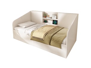 Lit coffre 90x190 cm DZMDIP   coloris blanc