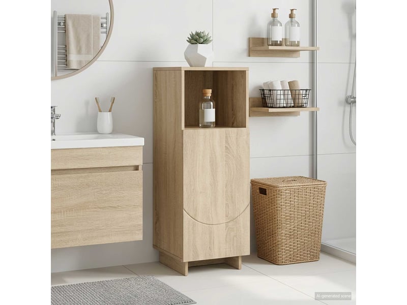 Armoire de salle de bain, meuble de rangement chêne sonoma 36.5x38x95 cm - Conforama B