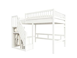 Lit mezzanine 140x200 cm <strong>OKWISH</strong>  <strong></strong> coloris blanc