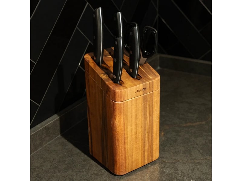  Arcos - bloc acacia signature 4 couteaux ibiza + ciseaux  197000 - 197000 - Conforama D