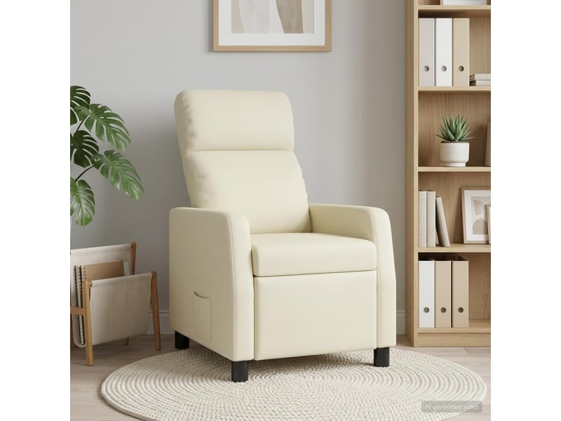  Vidaxl fauteuil inclinable crème simili cuir  - Conforama B