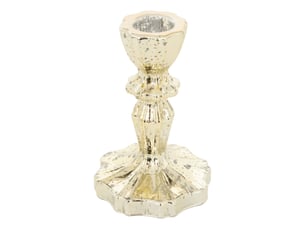 Bougeoir de noël en verre doré h. 11 cm