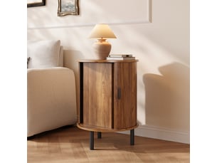 Table basse rond(e) coloris marron <strong>CHICFURN</strong> <strong></strong> - 48 cmx48 cm