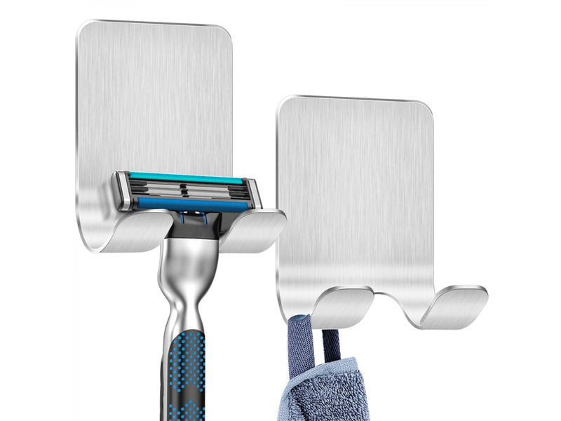  2 pièces support de douche, crochet autocollant support de douche crochet adhésif en acier inoxydable, salle de bain et cuisine  - Conforama A