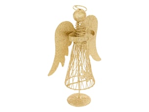 Ange de noël en métal doré h. 25 cm