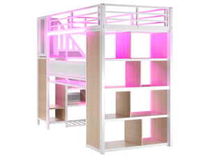 Lit mezzanine 90x200 cm DESMIU ORFRLDB00508AAK coloris blanc