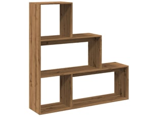 Étagère de rangement, étagère séparatrice de pièce à 3 niveaux chêne artisanal