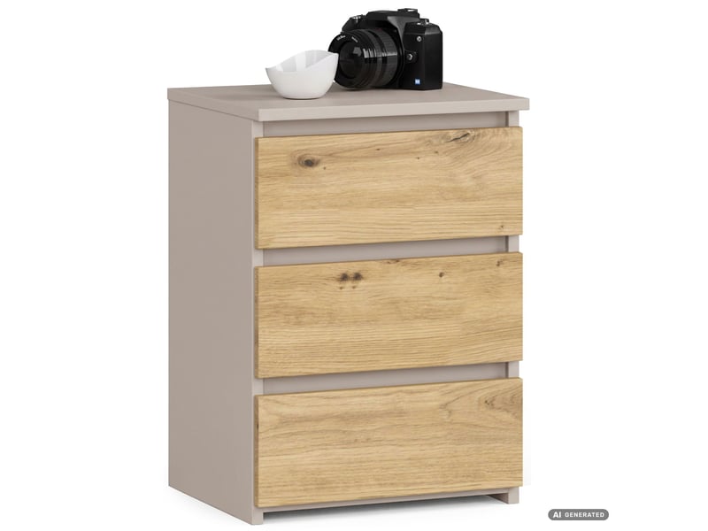  Table de chevet cl3 cachemire 40 cm 3 tiroirs façade chêne artisan 40x35x57 cm CL3/40 - Conforama A