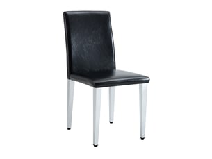 Lot de 6 chaises de salle à manger 41x47x90 cm minimalistes métal polyuréthane (pu) noir et argenté