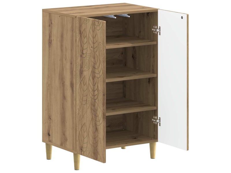  Meuble à chaussures, armoire à chaussures delft 59,5x39,5x90 cm chêne artisanal  - Conforama C