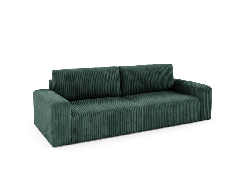  Canapé convertible 4 places en velours côtelé fano vert  - Conforama B
