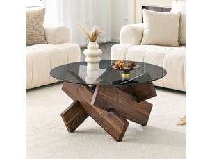 Table basse rond(e) coloris marron STILVORA 