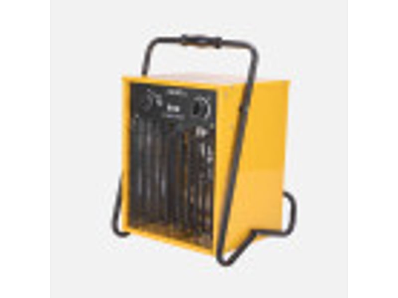 Chauffage soufflant industriel ABRILA Copan 9000 W jaune, triphasé 400 V, acier inoxydable, thermostat réglable et IP24 281739050 - Conforama B