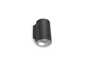 Leds c4 cosmos applique murale extérieure 9 cm, éclairage haut et bas, led gris urbain 12,7 w 2700 k, ip66, interrupteur marchearrêt