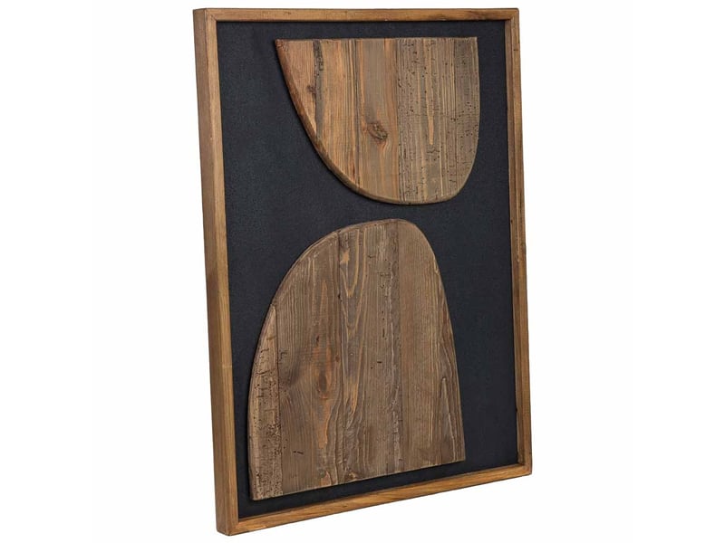  Tableau artisanal en bois recyclé relief marron et noir 62x4x82 cm h  - Conforama A