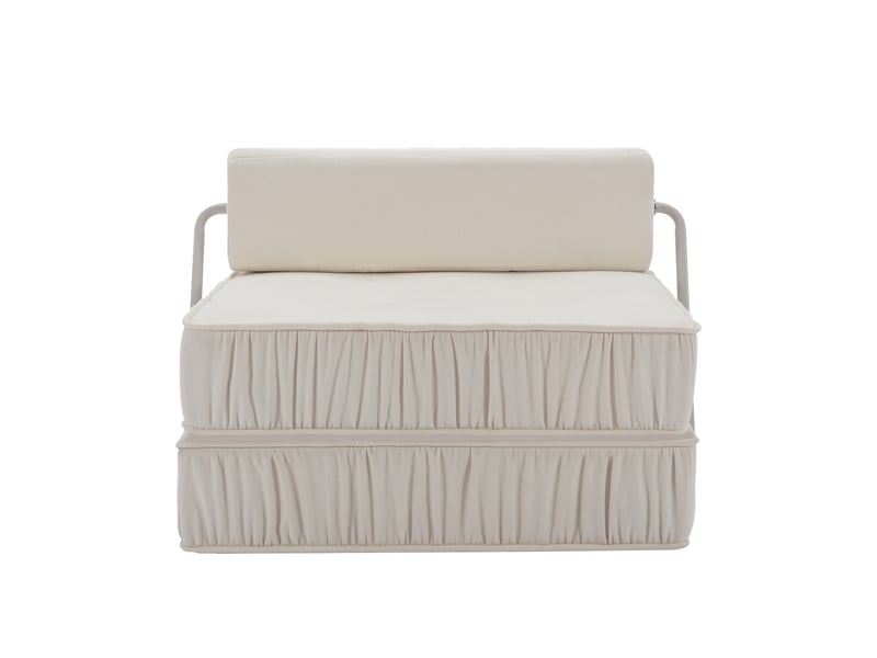  Canapé convertible pliable  - modulable en fauteuil, méridienne ou lit, chenille - blanc  - Conforama E